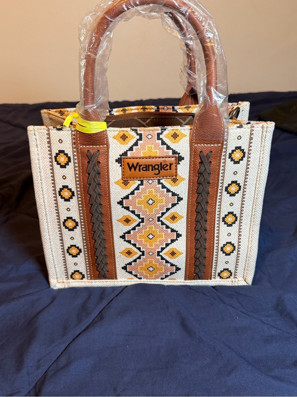 Wrangler Brown & Cream Southwestern Pattern Tote